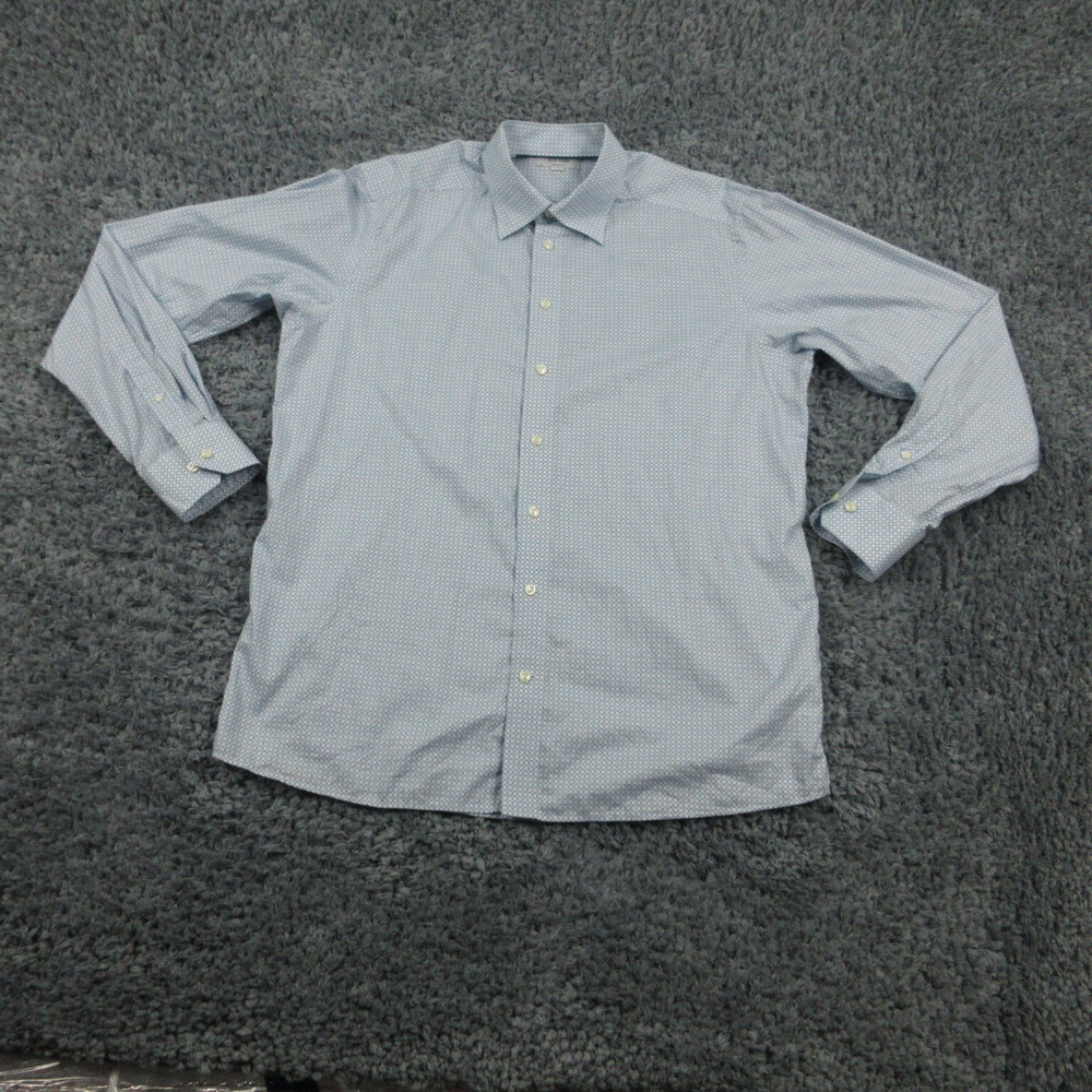 ETON Shirt Mens Extra Large Blue Geometric Long Sleeve Contemporary